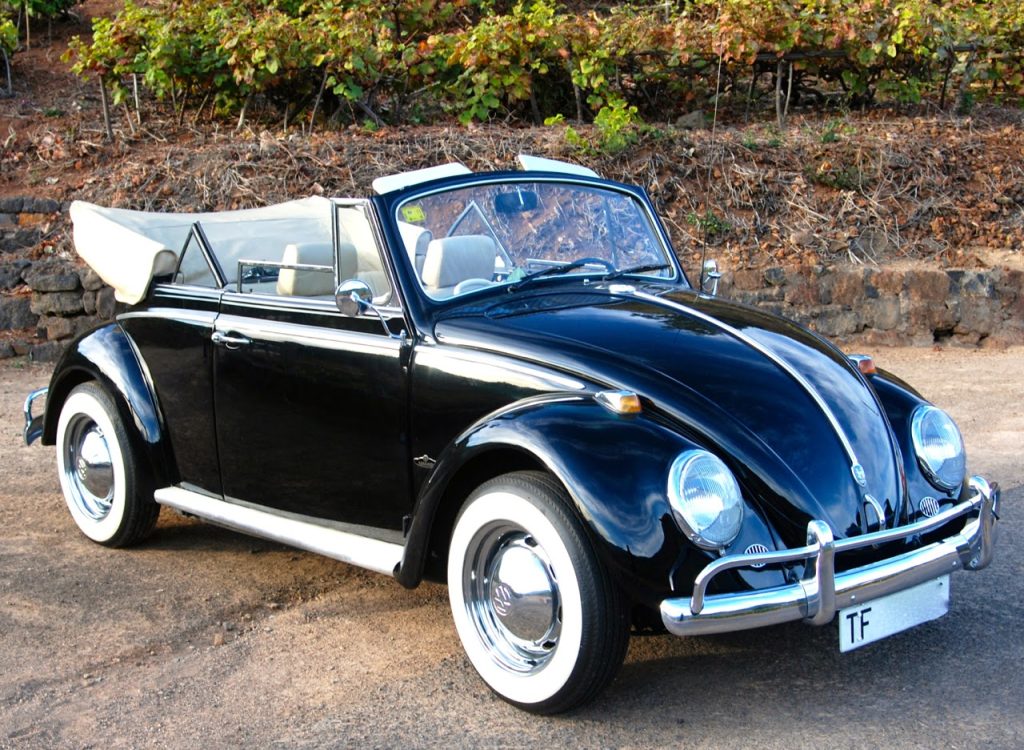 Volkswagen escarabajo Beetle Volkswagen Escarabajo negro descapotable. Idóneo para bodas retro estilo vintage