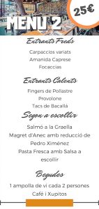 restaurantes despedidas platja daro Menús para grupos en Platja d'Aro