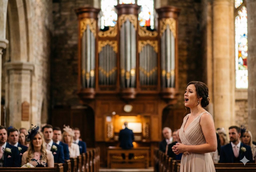 Soprano cantando en ceremonia Soprano cantando en ceremonia religiosa de boda en Tenerife)